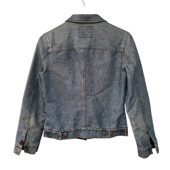 Guess Womans S Vintage y2k Denim Jean Jacket Button Front Medium Wash Blue EUC! - Picture 3 of 13